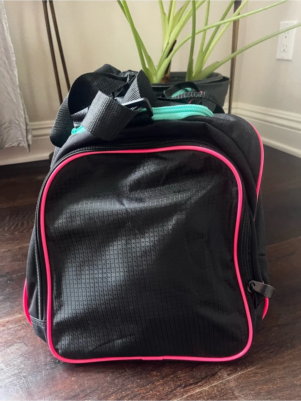 Brand New! Puma Black Duffel with Pink Piping and Teal Zipper